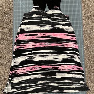 Vera Wang Black and Pink Striped Nightgown